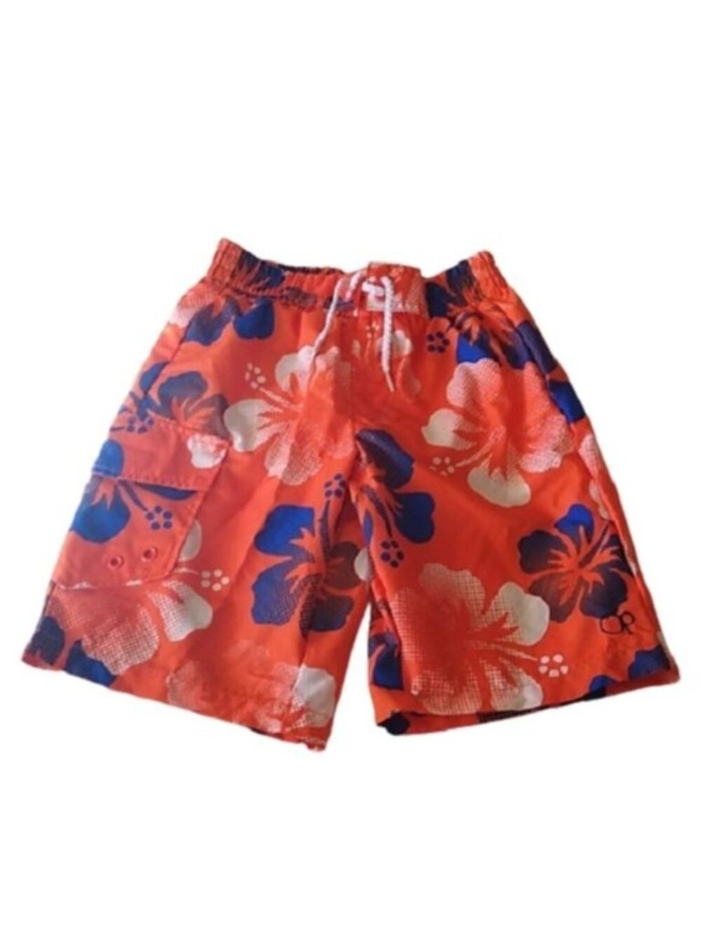 OP Ocean Pacific Boy's Orange Blue Floral Board Shorts, 6/7
